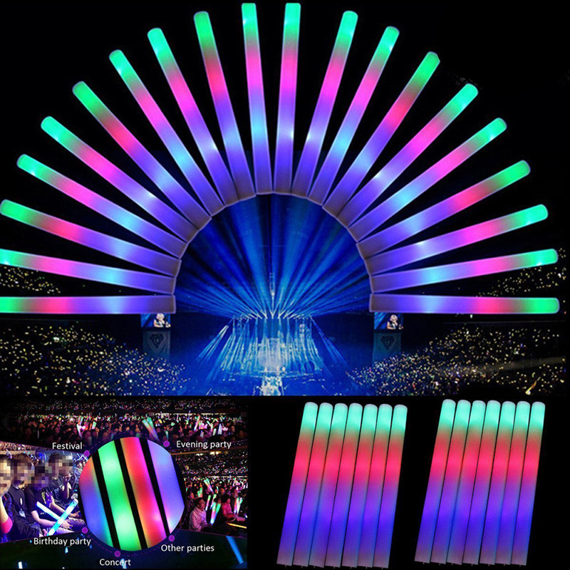 Flashing Led Foam Sticks Party - 30 шт. Светодиодные разноцветные пенные палочки