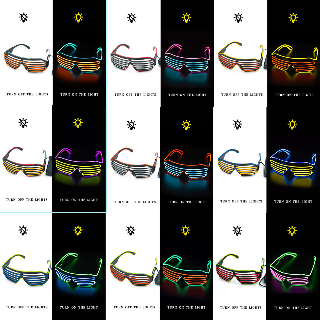 Светящиеся очки со светодиодно – обзор и цена Glow In The Dark Party Glasses