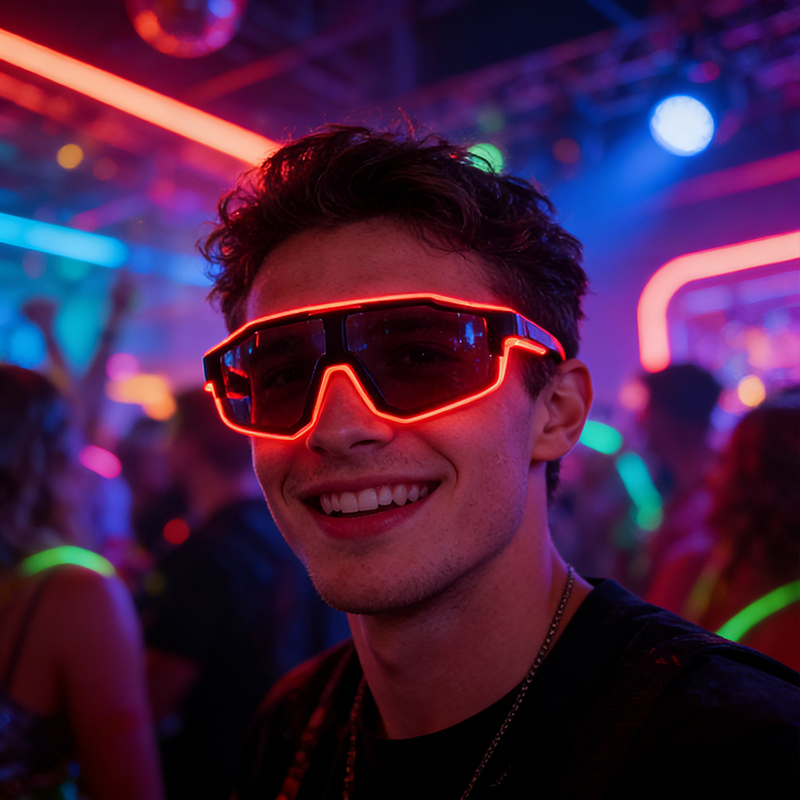 Стильные ветрозащитные LED-очк – обзор и цена Glow In The Dark Party Glasses