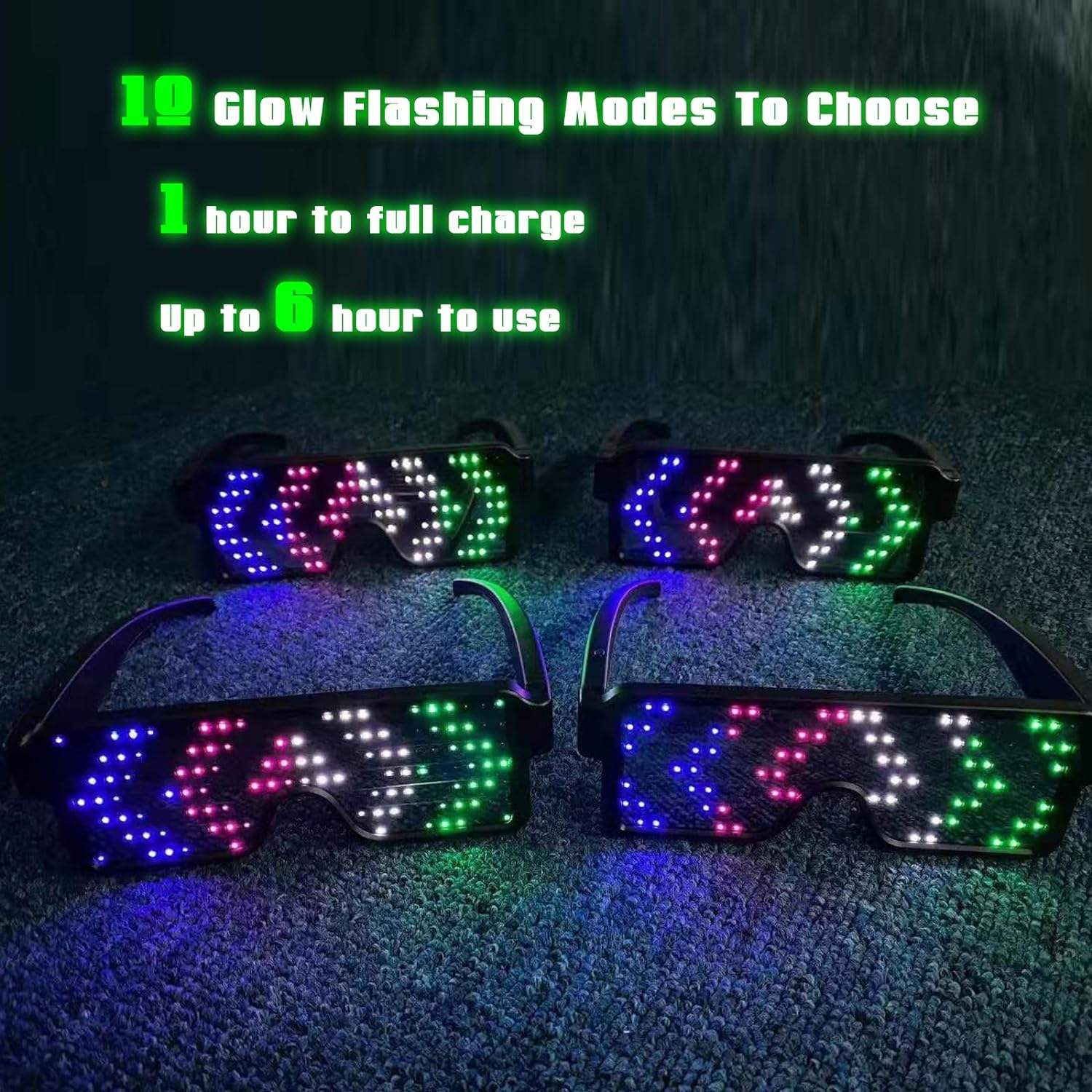 Светодиодные очки с подсветкой – обзор и цена Glow In The Dark Party Glasses