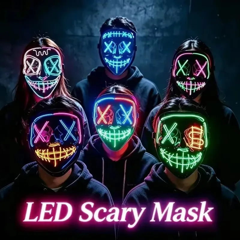 2026 Хэллоуинские товары для в – обзор и цена Led Purge Mask Halloween